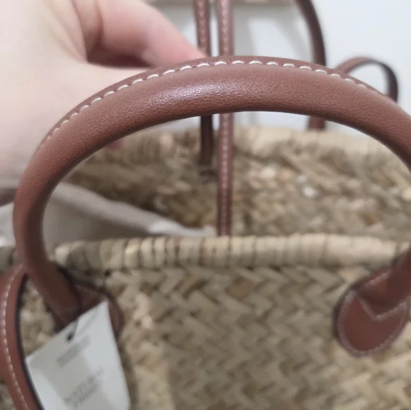 New Mango Large double handle Natural Fiber sholder bag - Picture 4 of 7